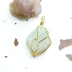 Raw Rainbow Fluorite Crystal Pendant, Jewelry Making Craft Supplies DIY